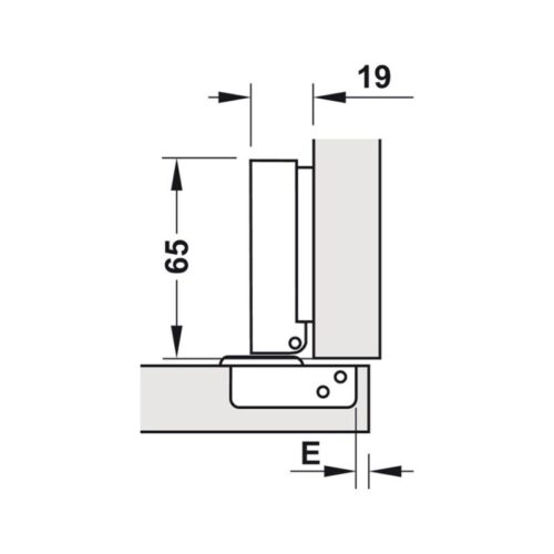 Kích thước bản lề trùm ngoài Metalla A 110º giảm chấn Hafele 315.30.721