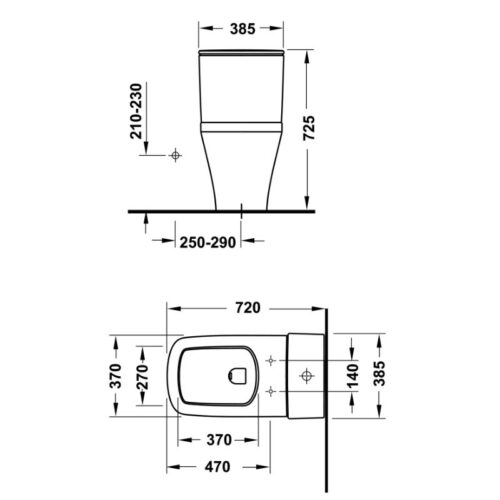 Kích thước bồn cầu 1 khối Duravit Durastyle Hafele 588.45.452-1