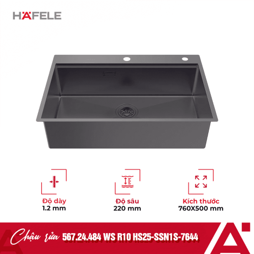 Chậu rửa bát Hafele WS R10 HS25-SSN1S-7650 567.24.484 Titan