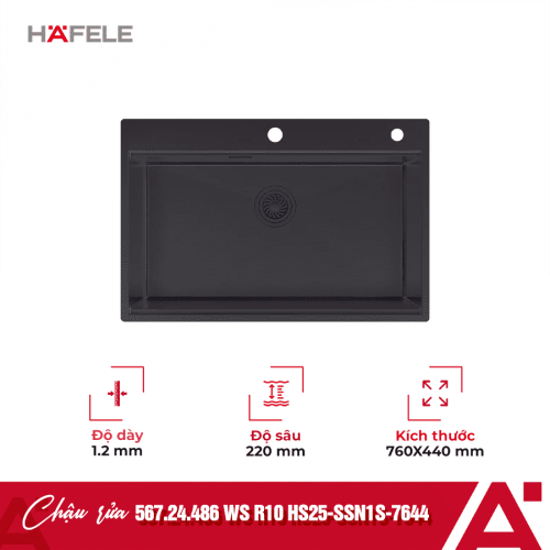 Chậu rửa bát Hafele WS R10 HS25-SSN1S-7644 567.24.486 Titan