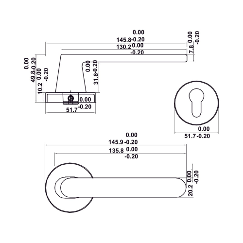 Bo Khoa Tay Nam Cua DIY Set B Hafele 499.63.613 1