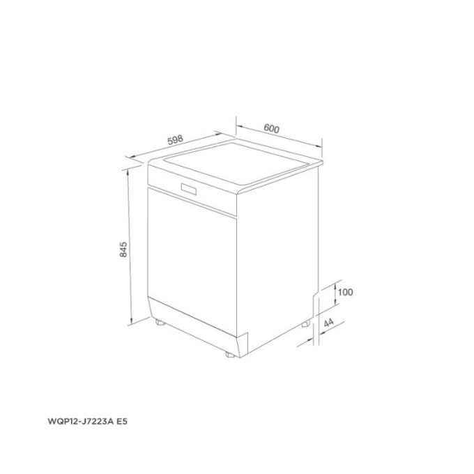 Máy Rửa Chén Đứng Độc Lập Malloca WQP12-J7223A E5 2 Thiết kế của Máy rửa bát Malloca WQP12-J7223A E5