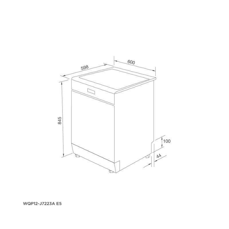 Thiết kế của Máy rửa bát Malloca WQP12-J7223A E5 Thiết kế của Máy rửa bát Malloca WQP12-J7223A E5