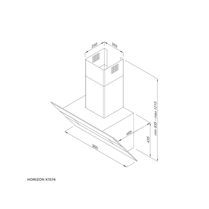 Kích thước Máy hút khói khử mùi HORIZON K1574 may hut mui malloca luxury horizon k1574 1
