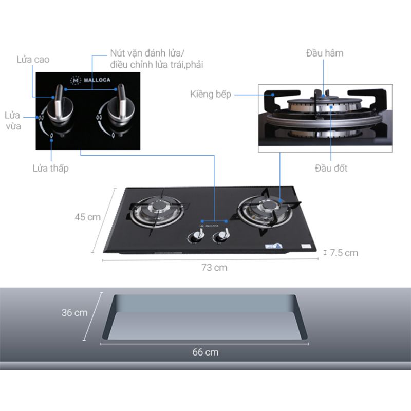 GHG 732A New cấu tạo của bếp GHG 732A New cấu tạo của bếp