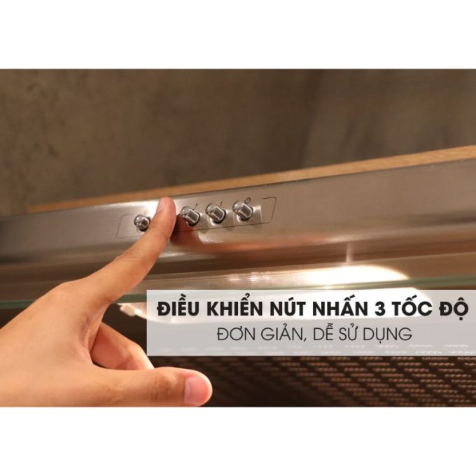 Máy hút mùi cổ điển 70cm Malloca H107 (Thân Inox) 5 H107 điều khiển nút nhấn dễ sử dụng