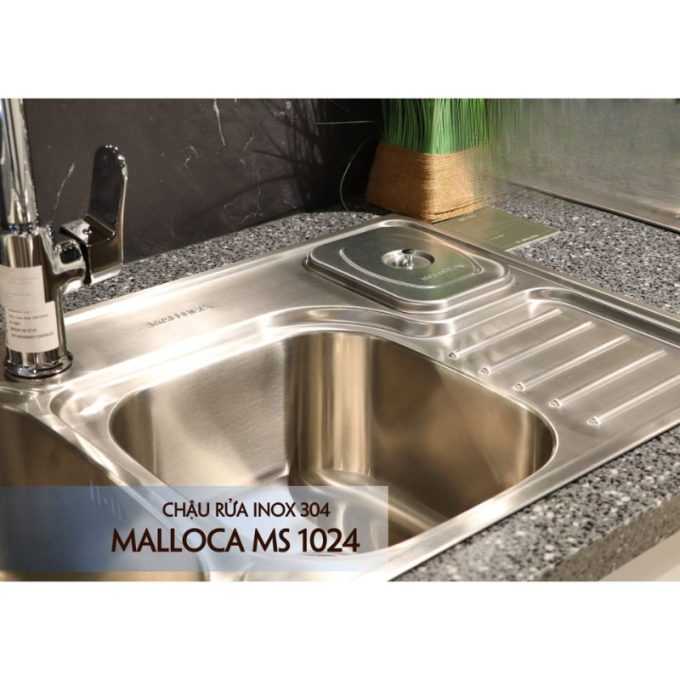 Chậu rửa chén Inox Malloca MS 1024 4 MS 1024 chất liệu inox bền đẹp
