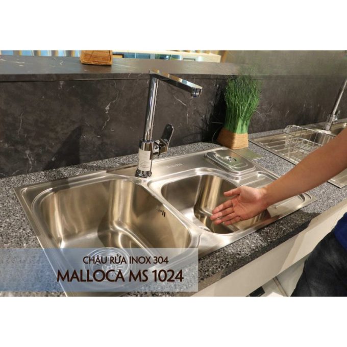 Chậu rửa chén Inox Malloca MS 1024 3 MS 1024 thiết kế sang trọng, đẹp mắt