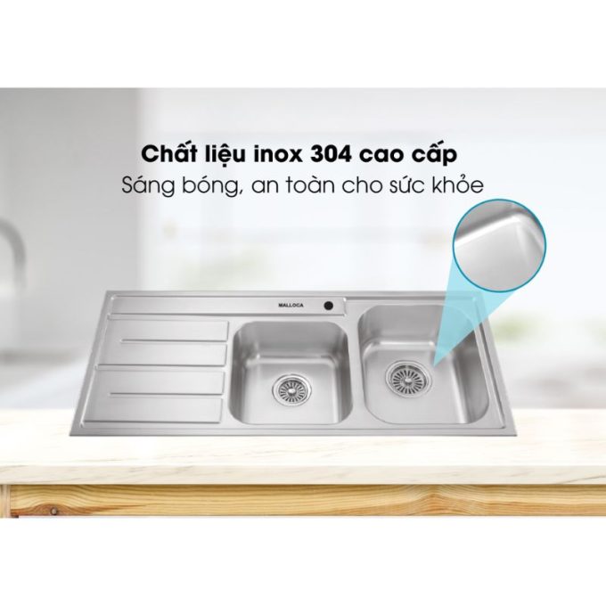 Chậu rửa chén Inox Malloca MS 1027L NEW 5 MS 1027L New chất liệu inox 304 cao cấp