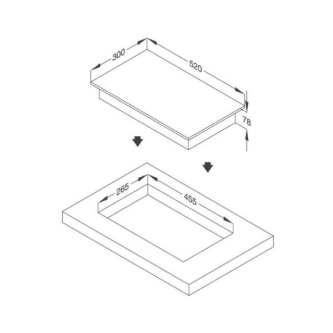 Bếp gas domino Malloca DG 01 3 Thiết kế của Bếp gas domino Malloca DG 01