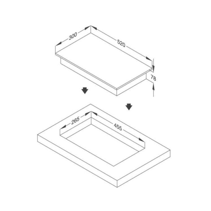 Bếp gas domino Malloca DG 02 3 Thiết kế của Bếp gas domino Malloca DG 02