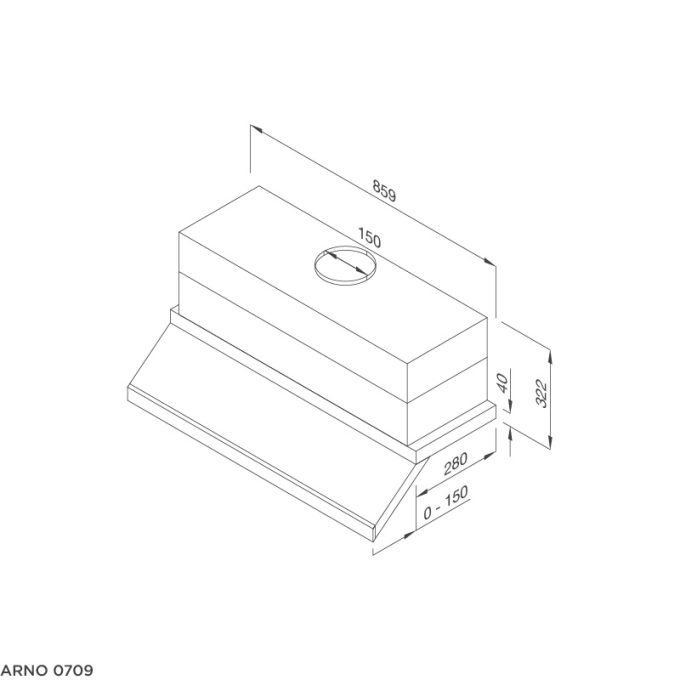 Máy hút mùi âm tủ 90cm Malloca Arno K0709 4 kich-thuoc-may-hut-mui-am-tu-malloca-arnok07093