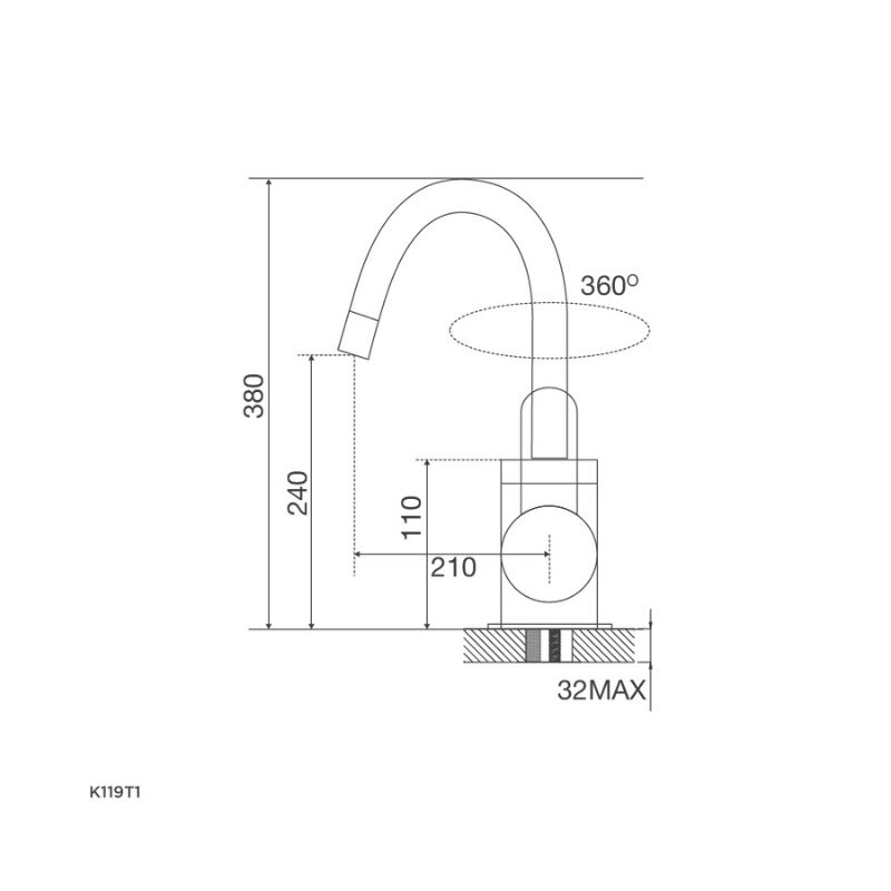 Thiết kế của Vòi rửa bát Malloca K119T1 Thiết kế của Vòi rửa bát Malloca K119T1