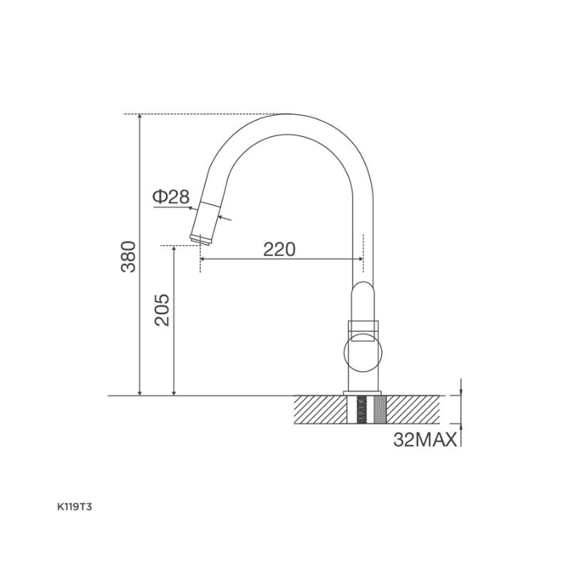 Thiết kế của Vòi rửa bát Malloca K119T3 Thiết kế của Vòi rửa bát Malloca K119T3