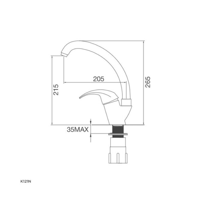 Thiết kế của Vòi rửa bát Malloca K121N