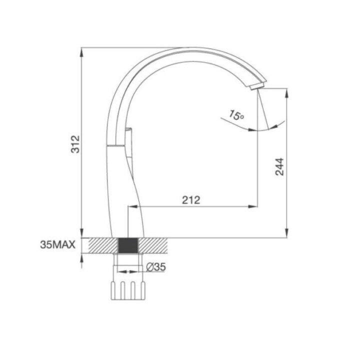 Thiết kế của Vòi rửa bát Malloca K202C