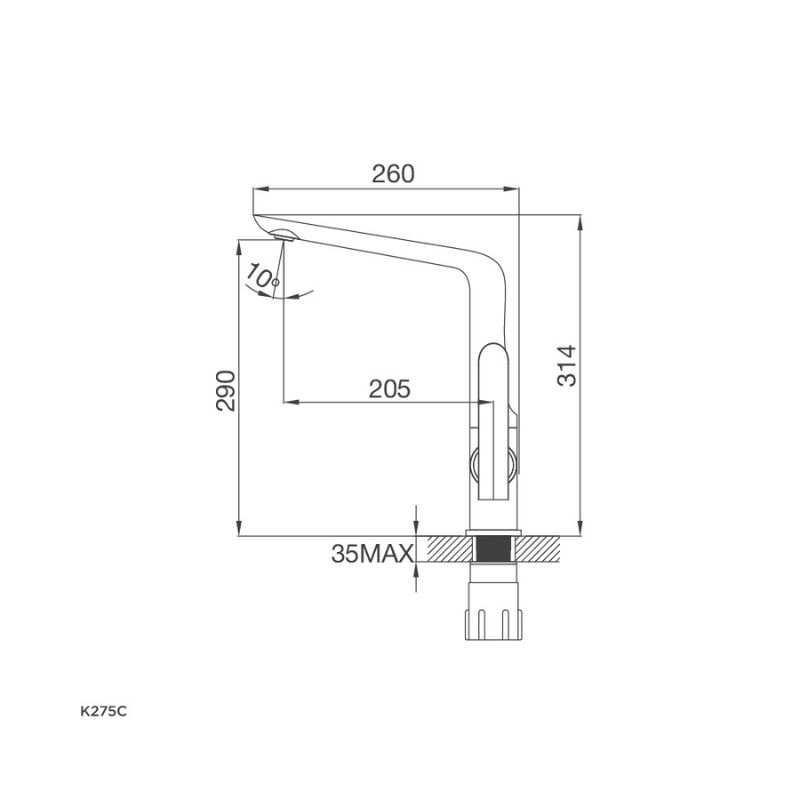 Thiết kế của Vòi rửa bát Malloca K275C Thiết kế của Vòi rửa bát Malloca K275C