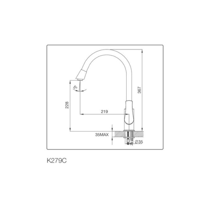 Vòi rửa bát nóng lạnh Malloca K279C 3 Thiết kế của Vòi rửa bát Malloca K279C