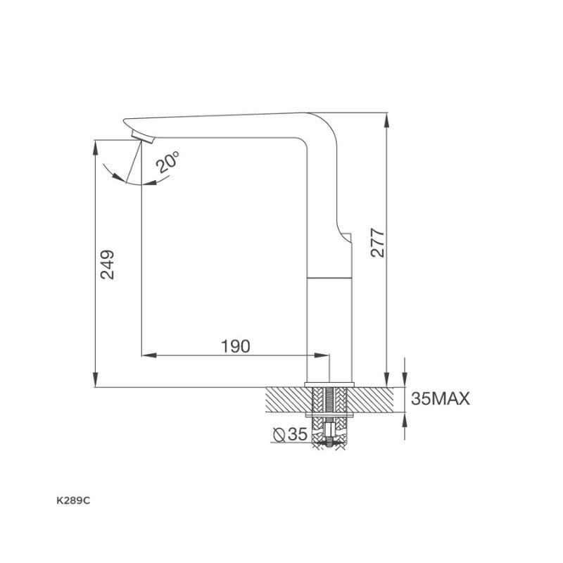 Thiết kế của Vòi rửa bát Malloca K289C Thiết kế của Vòi rửa bát Malloca K289C