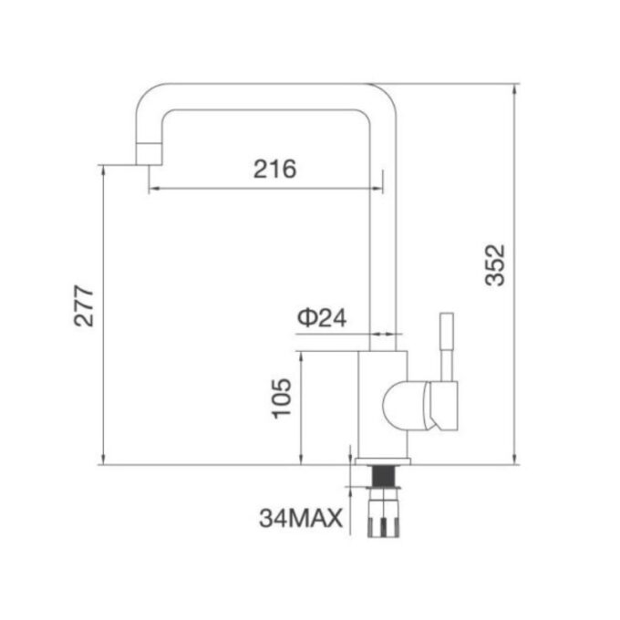 Vòi rửa bát nóng lạnh Malloca K559S 3 Thiết kế của Vòi rửa bát Malloca K559S