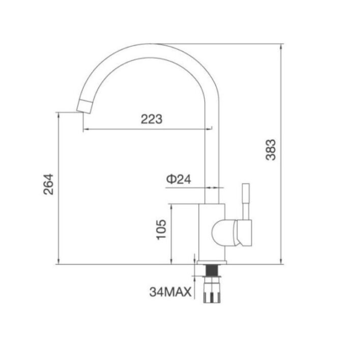 Vòi rửa bát nóng lạnh Malloca K569S 3 Thiết kế của Vòi rửa bát Malloca K569S