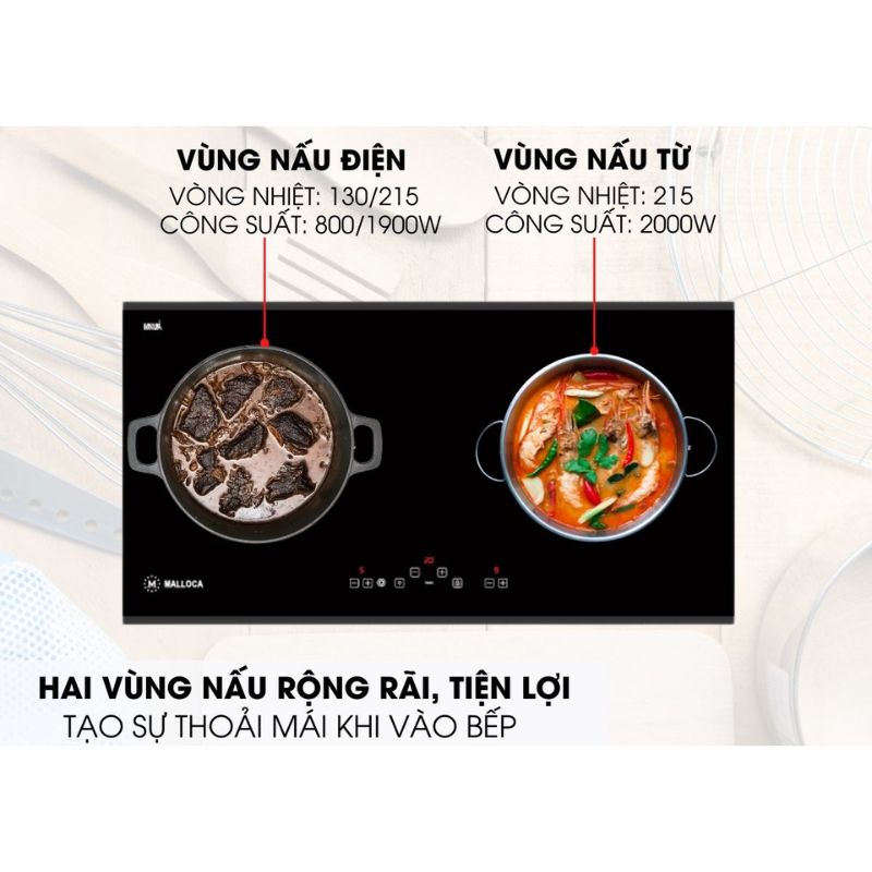 MH-02IR D 2 vùng nấu rộng rãi MH-02IR D 2 vùng nấu rộng rãi