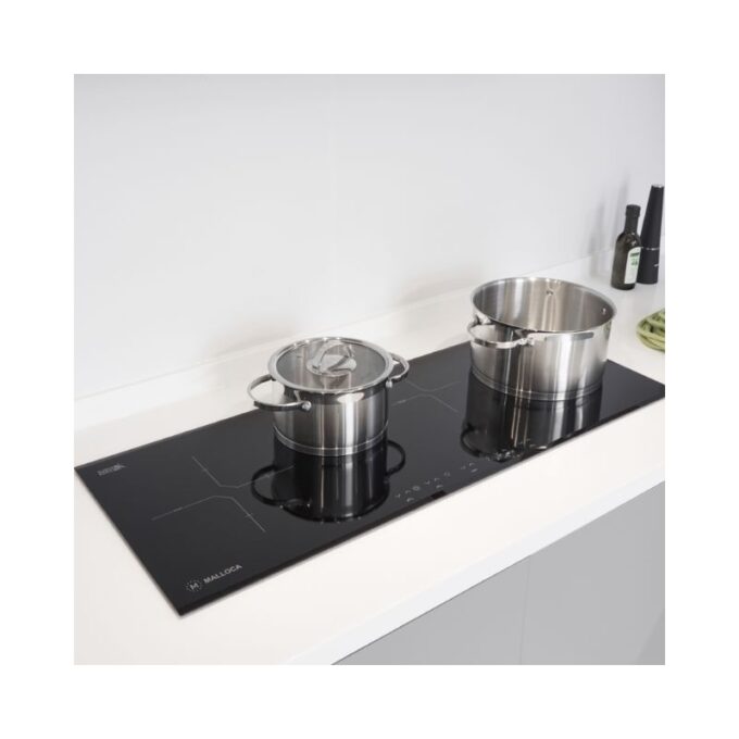 Bếp điện từ 4 vùng nấu Malloca MH-04IR S / 2 Vùng từ 2 vùng điện, kính Eurokera 3 Bếp từ kết hợp hồng ngoại Malloca MH-04IR S