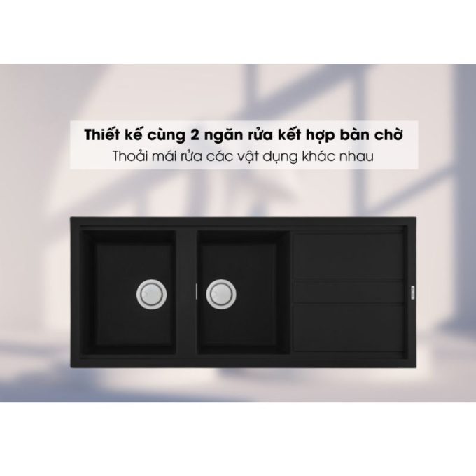 Chậu đá Malloca Nero G-50040 / Màu đen 3 Nero G-50040 thiết kế tinh tế