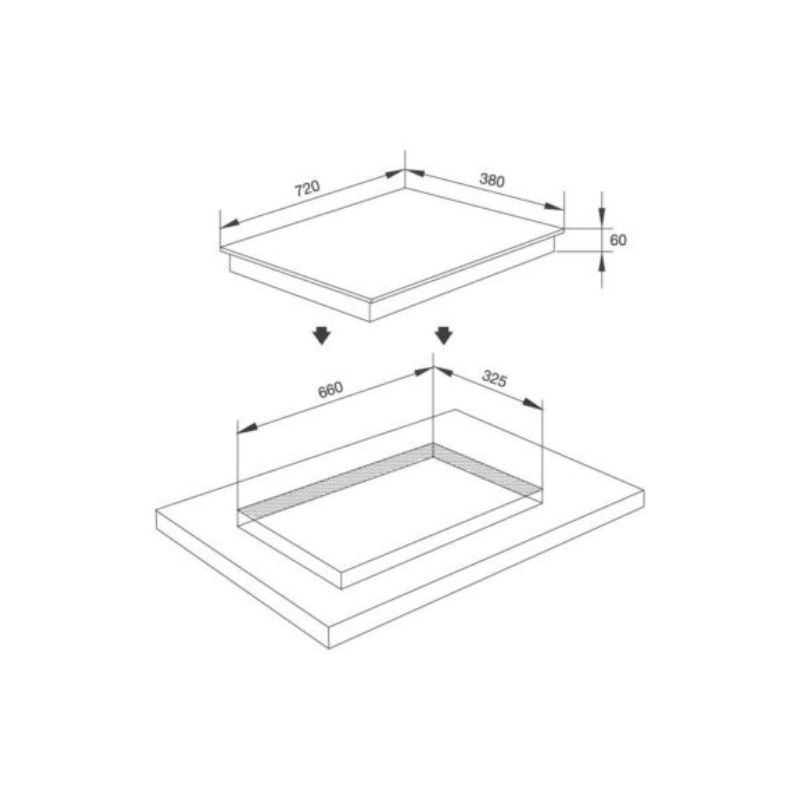 kích thước của Bếp từ Malloca MH-02I SB kích thước của Bếp từ Malloca MH-02I SB