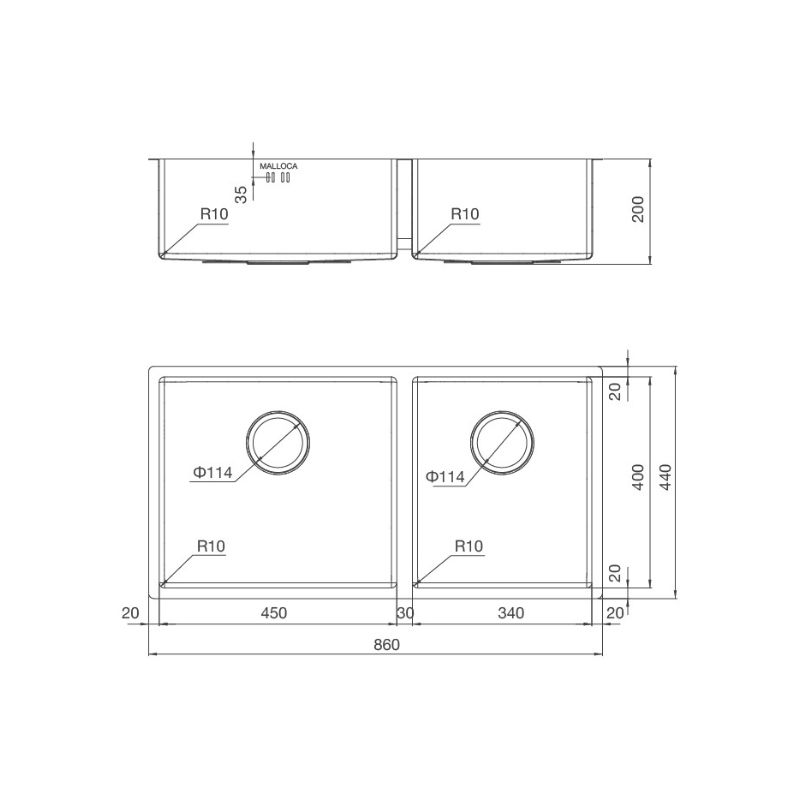 kích thước của Chậu Rửa bát Malloca MS 6065 kích thước của Chậu Rửa bát Malloca MS 6065