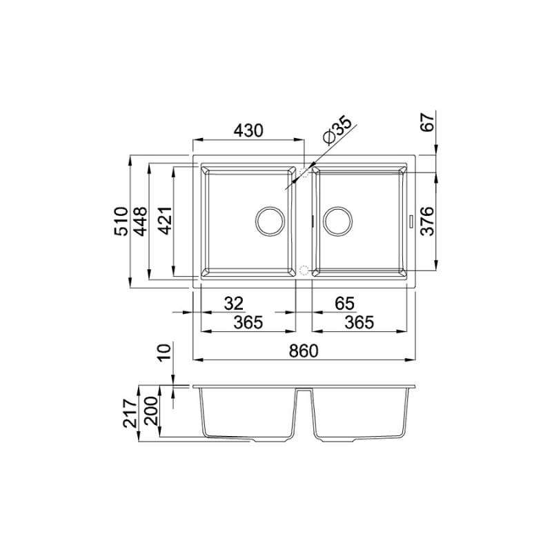Thiết kế của Chậu rửa bát Malloca NERO G-45040 Thiết kế của Chậu rửa bát Malloca NERO G-45040