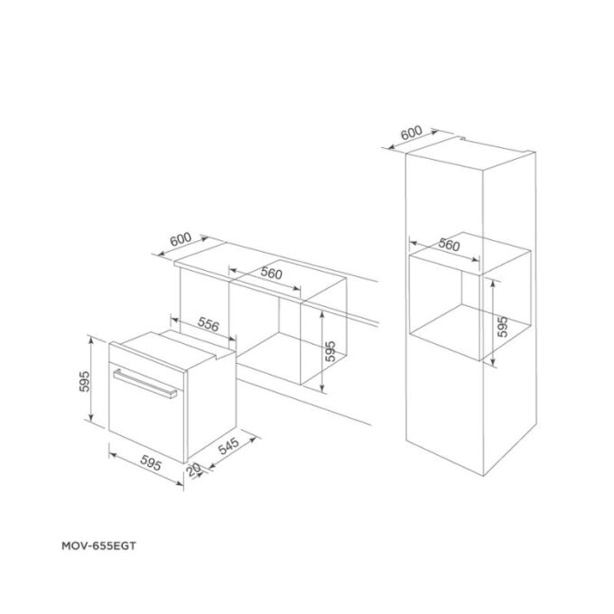 Lò nướng âm tủ Malloca MOV-655EGT 7 Thiết kế của Lò nướng Malloca MOV-655EGT