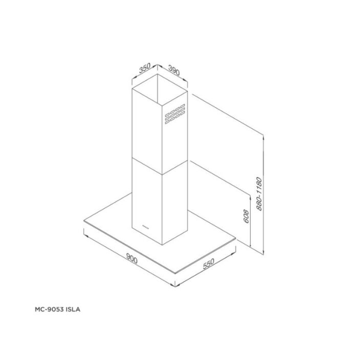 Thiết kế của Máy hút mùi Malloca MC-9053 ISLA