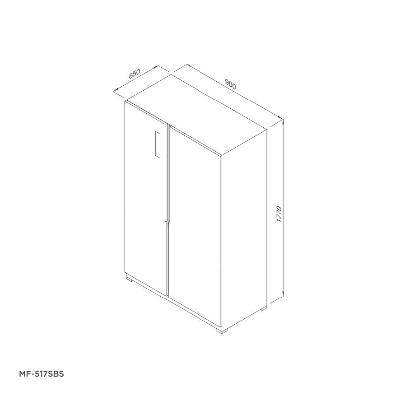 kích thước của Tủ lạnh Malloca side by side MF-517SBS kích thước của Tủ lạnh Malloca side by side MF-517SBS