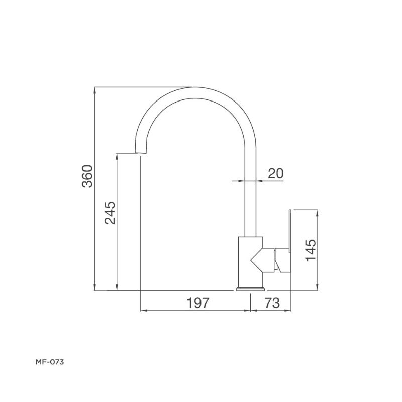 kích thước của Vòi rửa bát Malloca MF-073 kích thước của Vòi rửa bát Malloca MF-073
