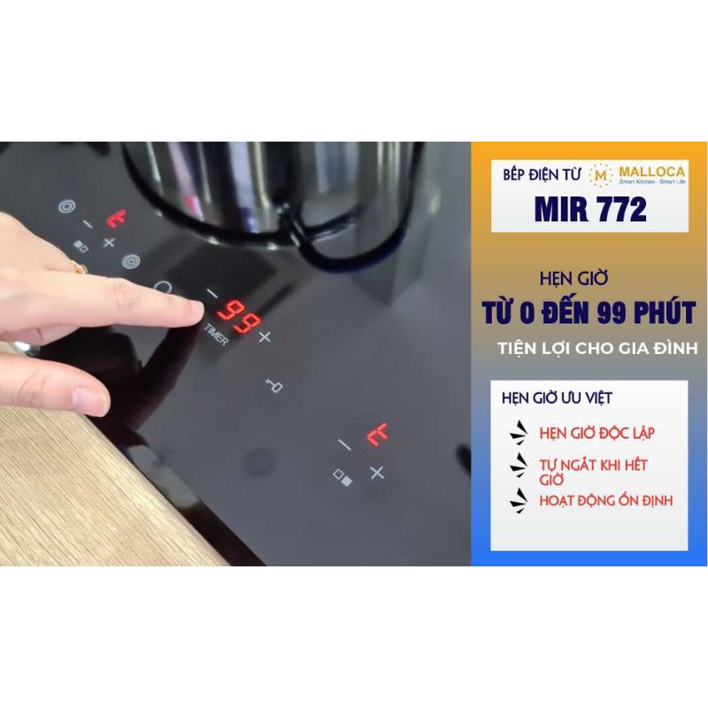 MIR 772 hẹn giờ cho cả 2 bếp MIR 772 hẹn giờ cho cả 2 bếp
