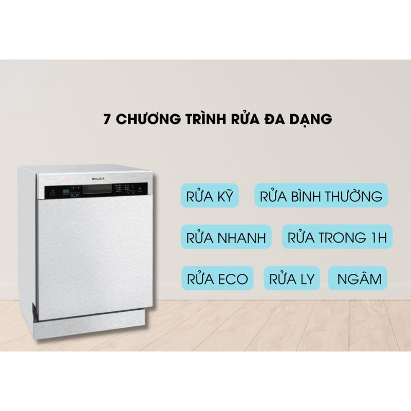 WQP12-J7309K E5 7 chương trình rửa đa dạng WQP12-J7309K E5 7 chương trình rửa đa dạng