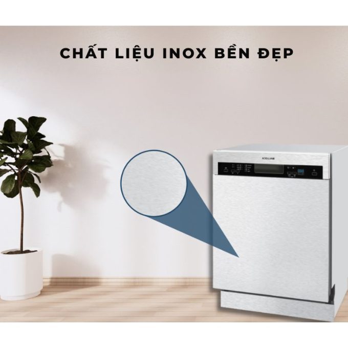 Máy rửa chén âm tủ Malloca WQP12-J7309K E5 8 WQP12-J7309K E5 Chất liệu Inox bền đẹp