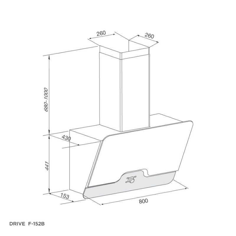kích thước của Máy hút mùi Malloca DRIVE F-152B kích thước của Máy hút mùi Malloca DRIVE F-152B