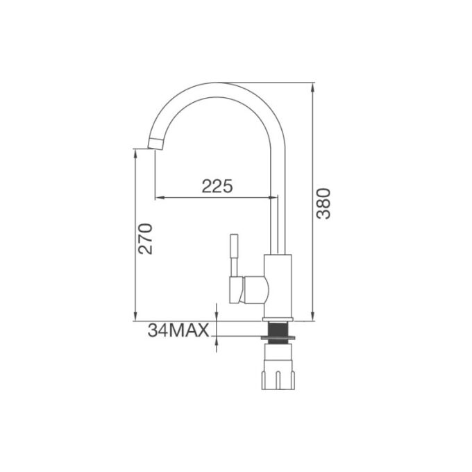 Kích thước của Vòi rửa bát Malloca K569-SN