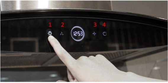 Máy hút mùi áp tường Malloca MC 7018HS 4 Bảng điều khiển máy hút mùi áp tường Malloca MC 7018HS