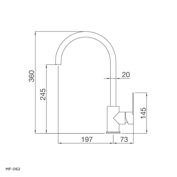 kích thước của Vòi rửa bát Malloca MF-062