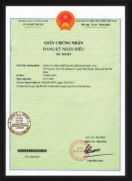 Về chúng tôi 5 Giấy chứng nhận đăng ký nhãn hiệu Malloca