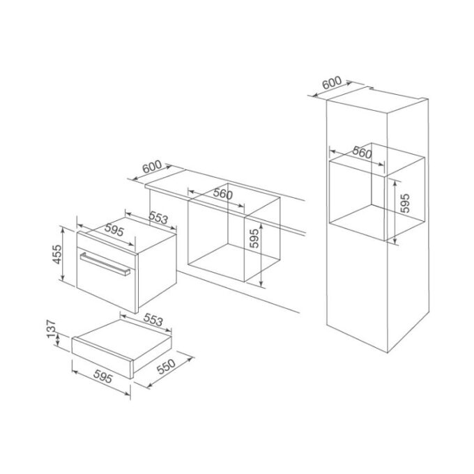 kích thước của Hộp ngăn kéo inox Malloca MSD-60SS