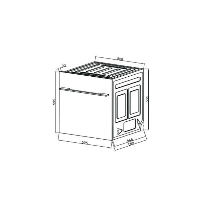 kích thước của Máy rửa bát âm tủ Malloca WQP6-87CP kích thước của Máy rửa bát âm tủ Malloca WQP6-87CP