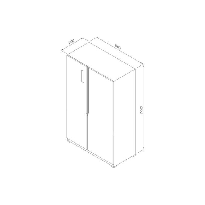 Tủ lạnh Side by Side Malloca MF-521SBS 4 kích thước của Tủ lạnh Side by Side Malloca MF-521SBS