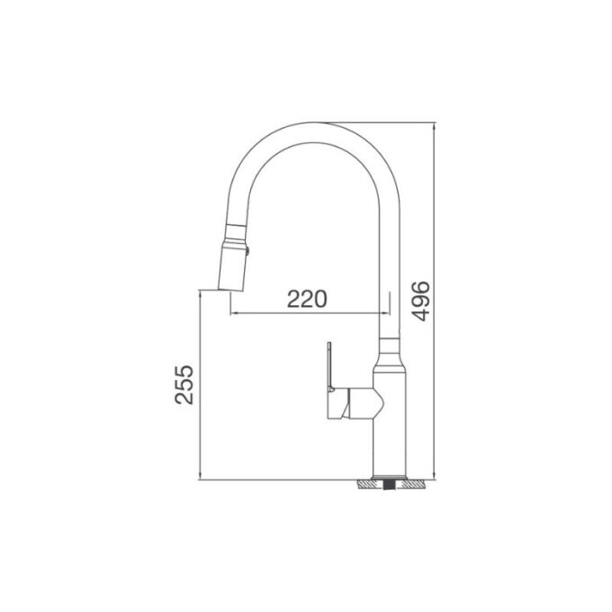Kích thước vòi rửa bát Malloca K046-S