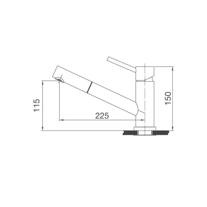 Vòi rửa bát Malloca K110-SS 3 Kích thước vòi rửa bát Malloca K110-SS
