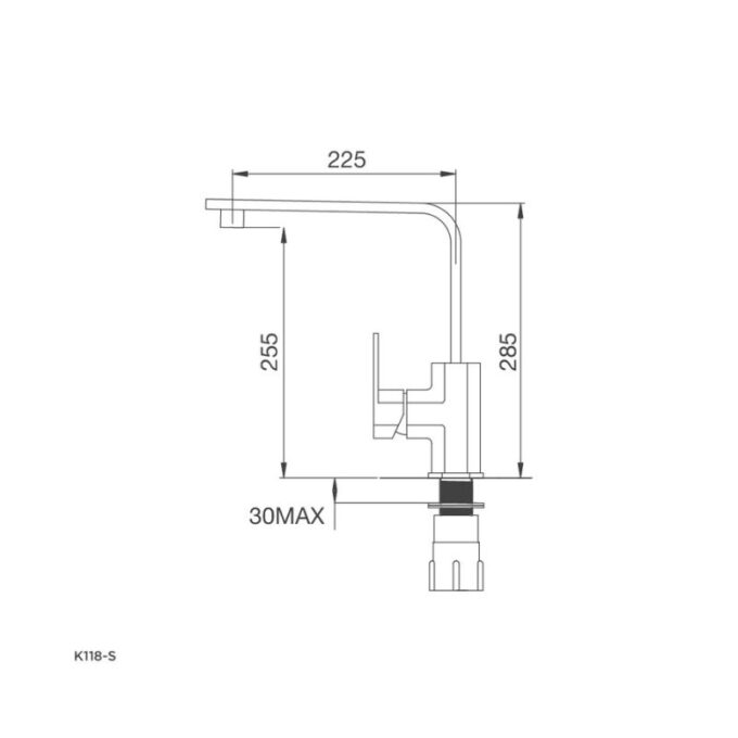 Kích thước vòi rửa bát Malloca K118-S