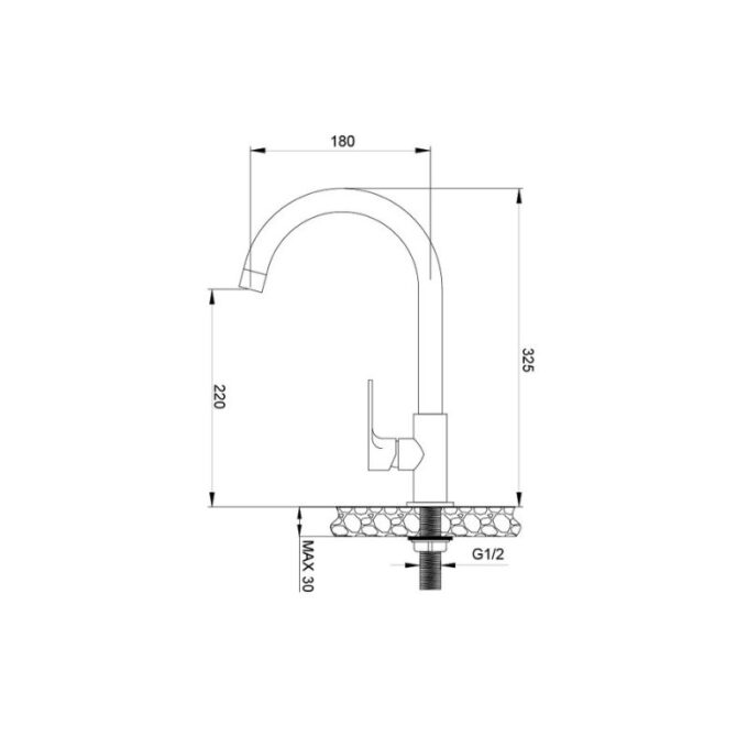 Vòi rửa bát Malloca K1603CL 3 Kích thước vòi rửa bát Malloca K1603CL